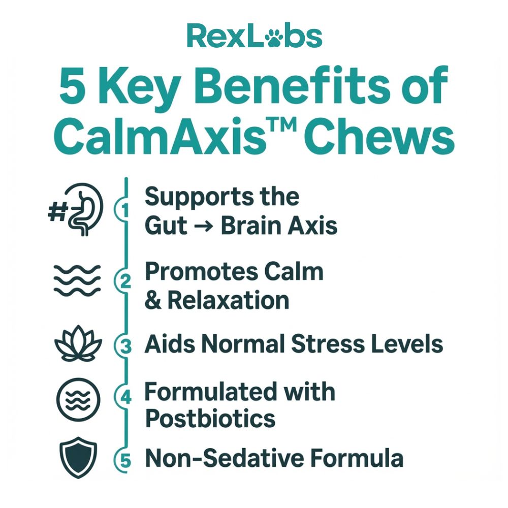 RexLabs CalmAxis Postbiotic Dog Chews